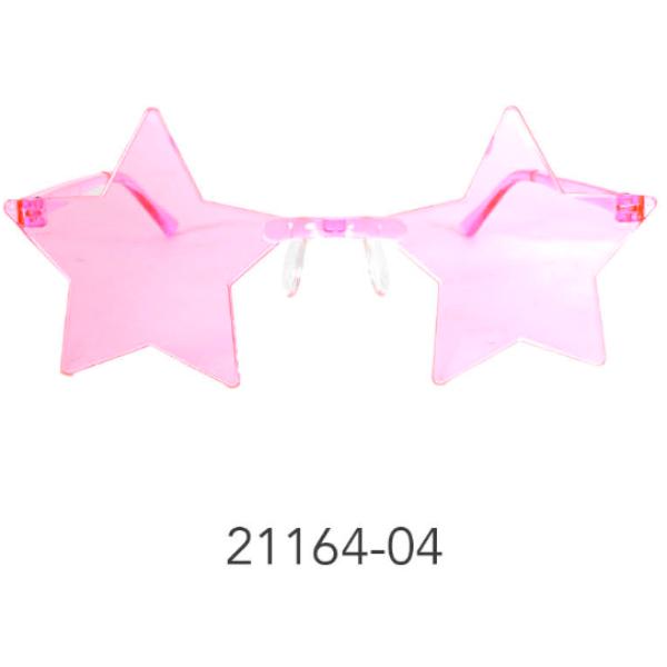 Light Pink Perspex Star Party Glasses