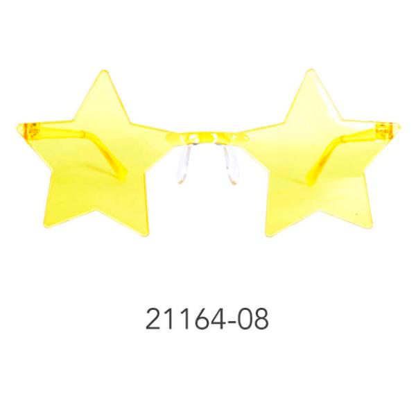 Yellow Perspex Star Party Glasses