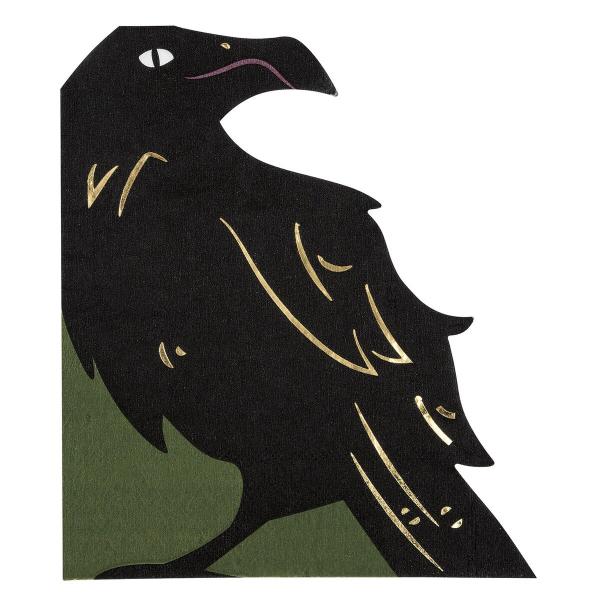 16 Pack Crow Shaped Lunch Napkins