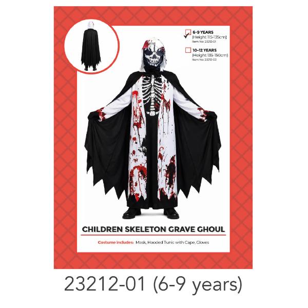 Children Skeleton Grave Ghoul Costume - 6-9