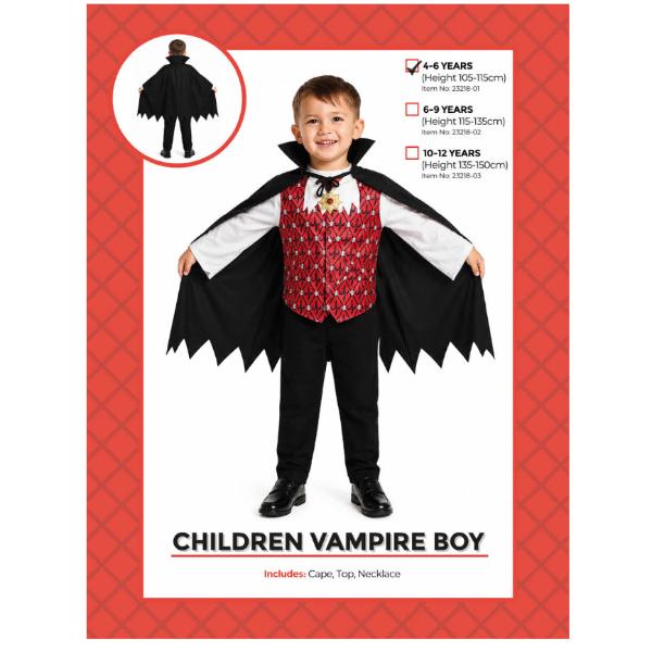 Toddler Vampire Boy Costume - 4-6