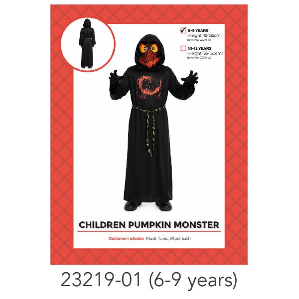 Children Evil Pumpkin Monster Costume - 6-9