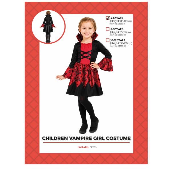 Children Vampiress Costume - 4-6