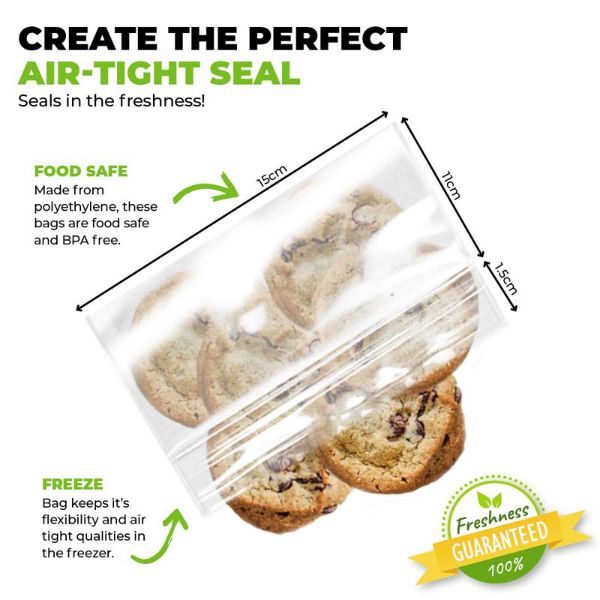 180 Pack Snap Lock Sandwich Bags - 17cm x 15.5cm