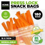 Load image into Gallery viewer, 180 Pack Snap Lock Sandwich Bags - 17cm x 15.5cm
