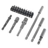 Load image into Gallery viewer, Driver Bit and Socket Adaptors 16pc Set (Includes 10 bits, 6 connectors)
