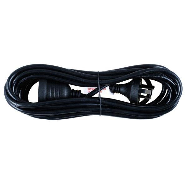 Black 240V 10A Max Load 2400W Extension Lead - 500cm