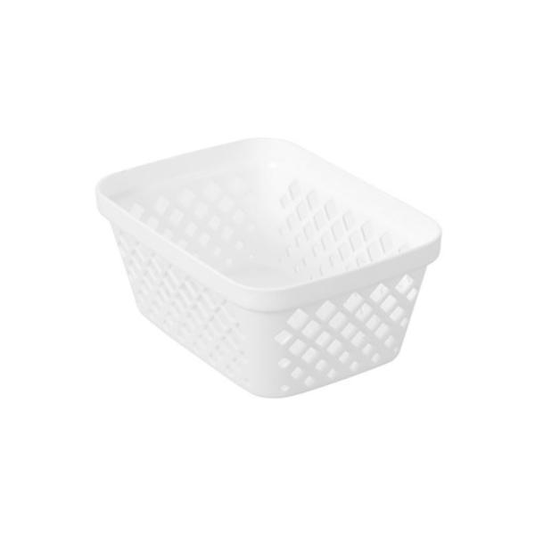 2 Pack White Diamond Organiser Tray - 15.5x11.5x6.5cm