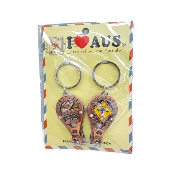 2 Pack Silver & Copper Nail Cutter Key Chain