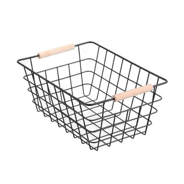 Toska Wire Basket With Beech Handle - 30x22x13.5cm