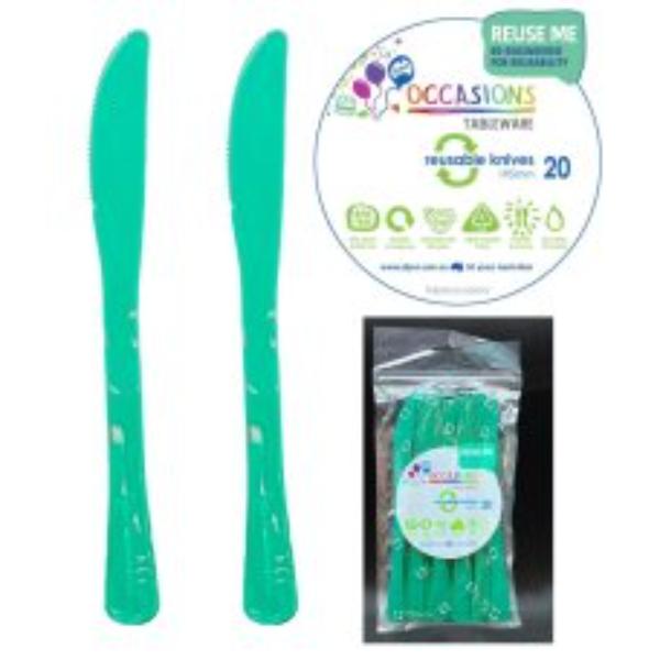 20 Pack Reusable Green Knives