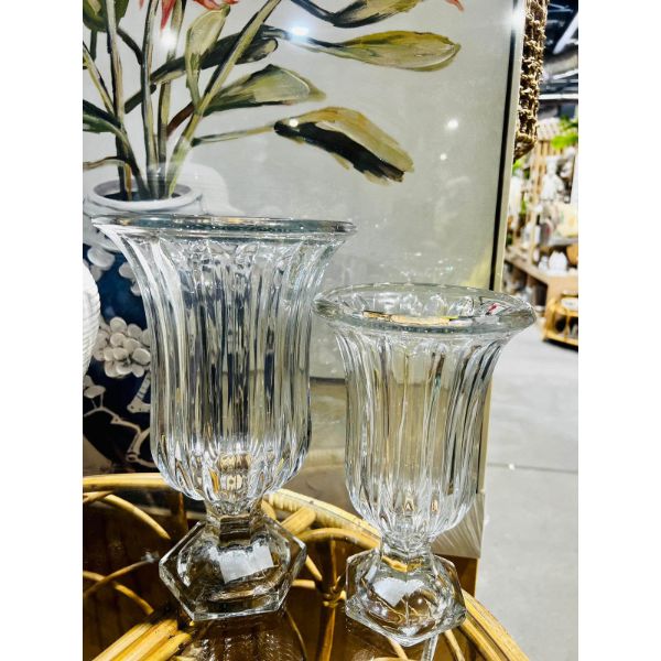 Large Antique Clear Glass Vase