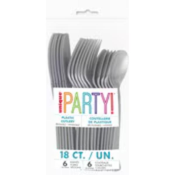 18 Pack Silver Assorted Cutlery