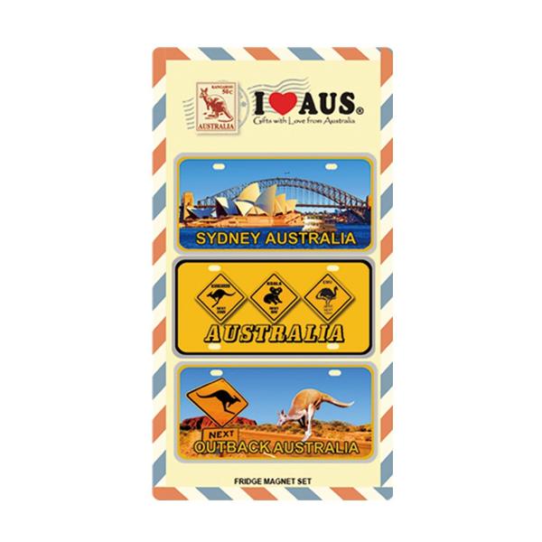3 Pack Car Plate Style Sydney Magnets