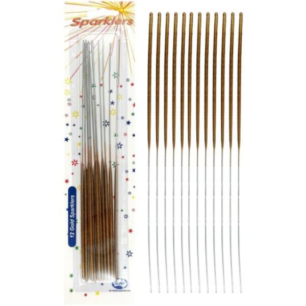 12 Pack Gold Sparklers - 25cm