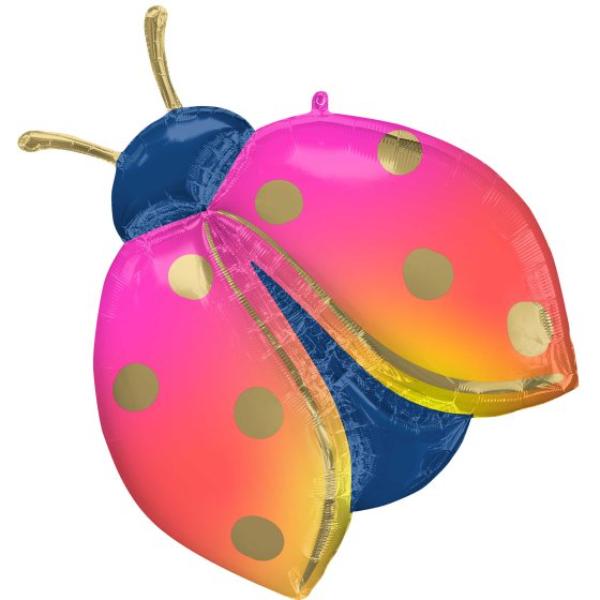 Colourful Ladybug Supershape Balloon - 83cm
