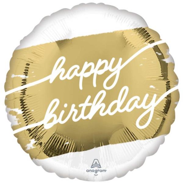Golden Happy Birthday Balloon - 45cm