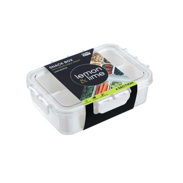 4 Section Snack Box Container - 24cm