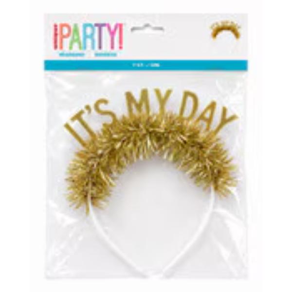 Its My Day Gold Fringe Headband