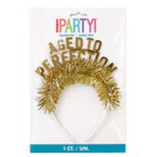 Aged To Perfection Gold Fringe Headband