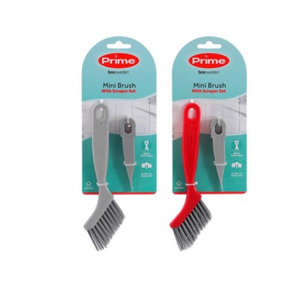 2 Piece Mini Brush & Scraper - Assorted