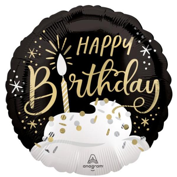 Black & Birthday Birthday Wishes Balloon - 45cm