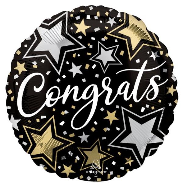 Congrats With Stars Balloon - 45cm