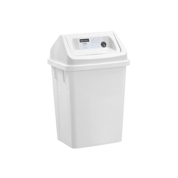 10L White Indoor Swing Bin