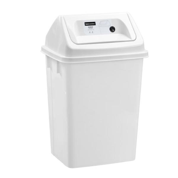 20L White Indoor Swing Bin