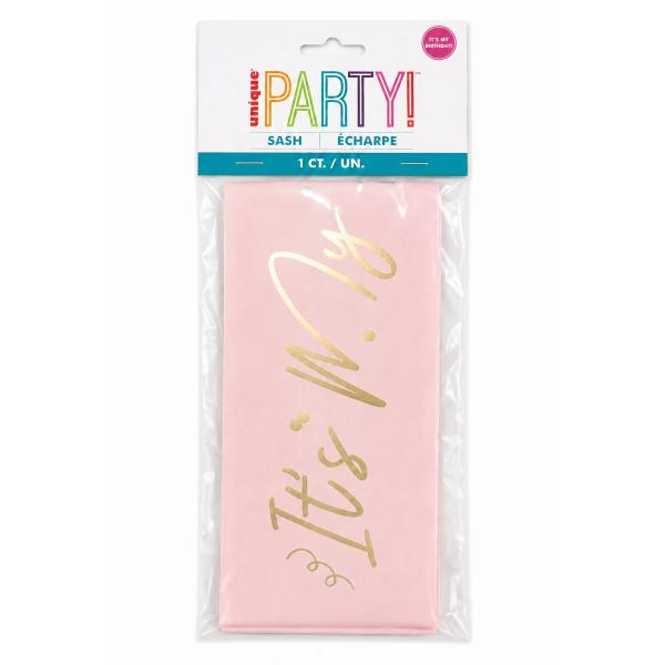 Its My Birthday Blush & Gold Sash