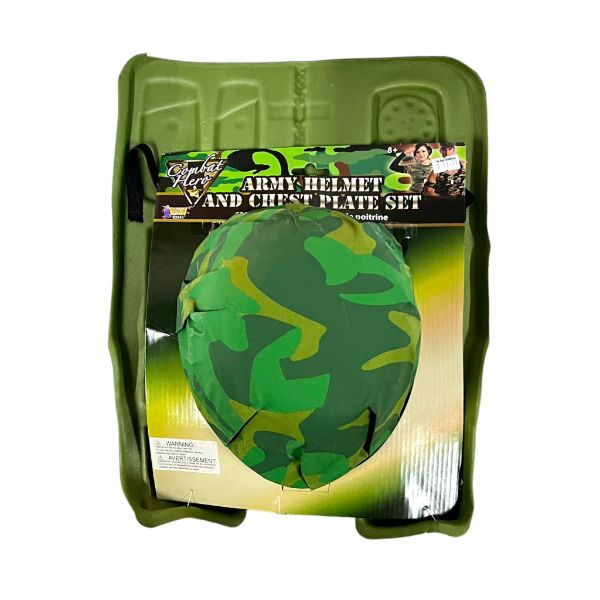 Kids Army Green Vest & Helmet