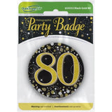 Load image into Gallery viewer, Black &amp; Gold Sparkling Fizz 80 Badge - 7.5cm
