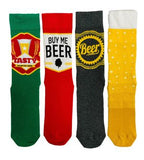 Load image into Gallery viewer, 4 Pack Beer Socks Gift Pack - 13cm x 11cm x 11cm
