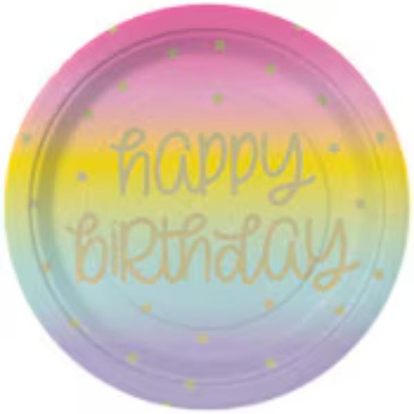 8 Pack Rainbow Star Plates - 23cm
