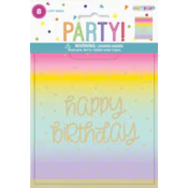 8 Pack Rainbow Star Loot Bags