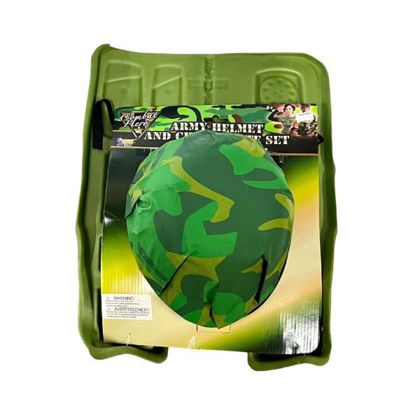 Kids Army Green Vest & Helmet