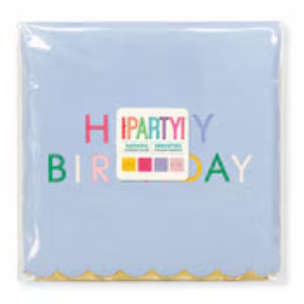 16 Pack Happy Birthday Pastel Party Lunch Napkins