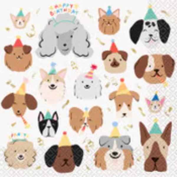16 Pack Pawty Animals Lunch Napkins
