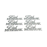 Load image into Gallery viewer, 6 Pack Silver Acrylic Eid Mubarak Cupcake Toppers
