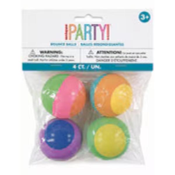 4 Pack Pastel Stripe Bounce Balls