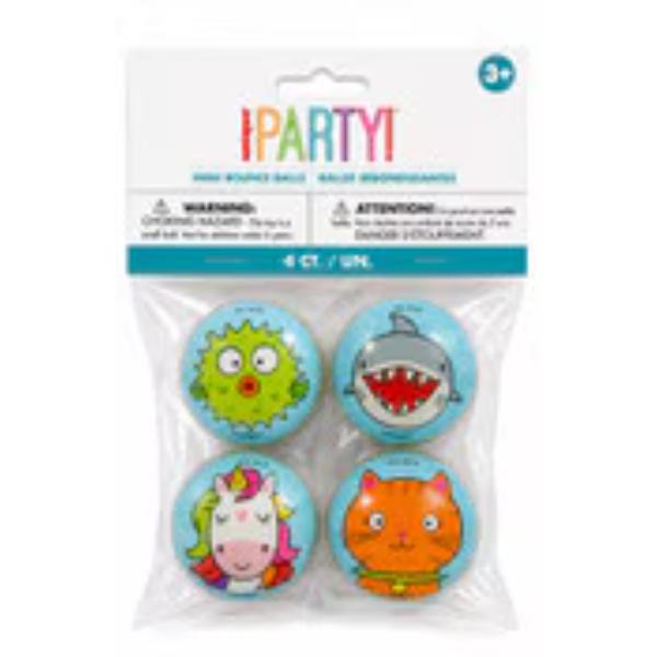 4 Pack Animals Bounch Balls -- 46mm