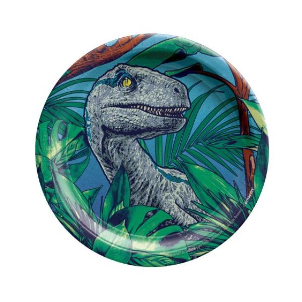 8 Pack Jurassic Park Into The Wild Paper Plates - 17cm
