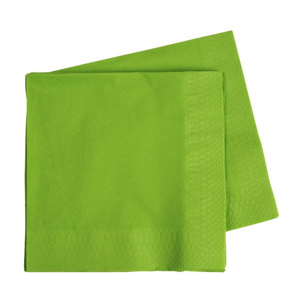 40 Pack Classic Lime Green Lunch Napkins - 16.5cm