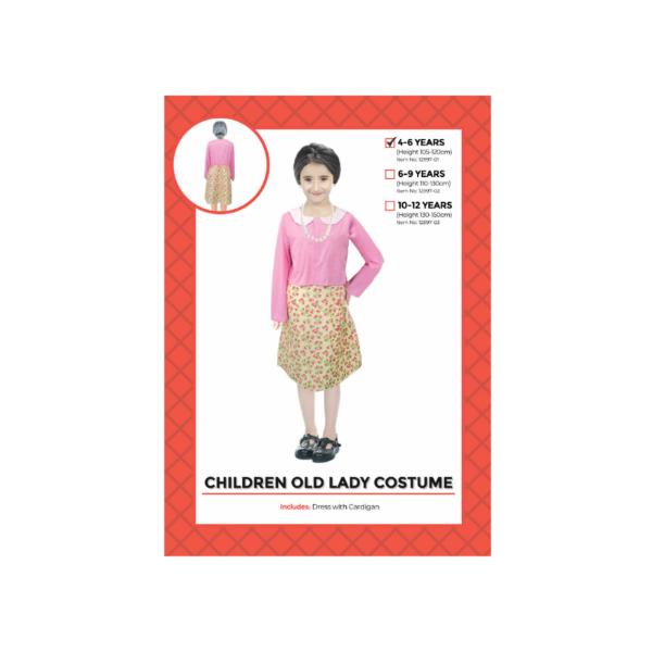 Children Old Lady Costume - 4 - 6 Years