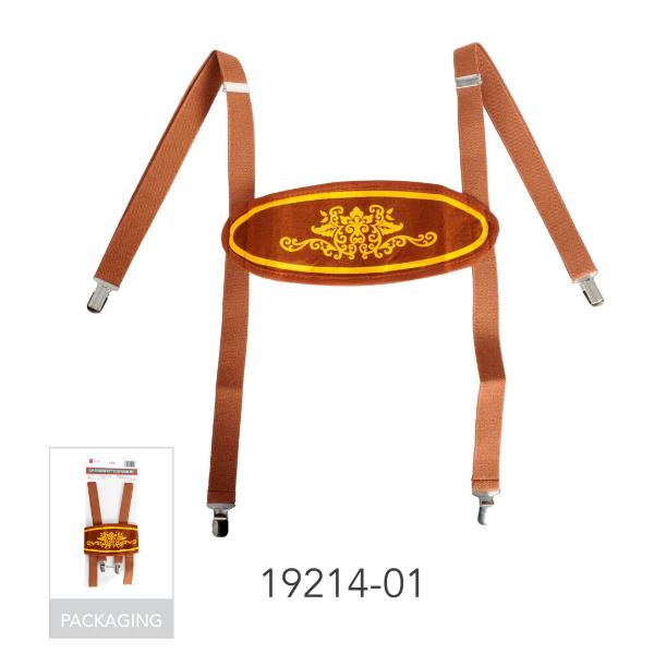 Brown German Lederhosen Suspenders