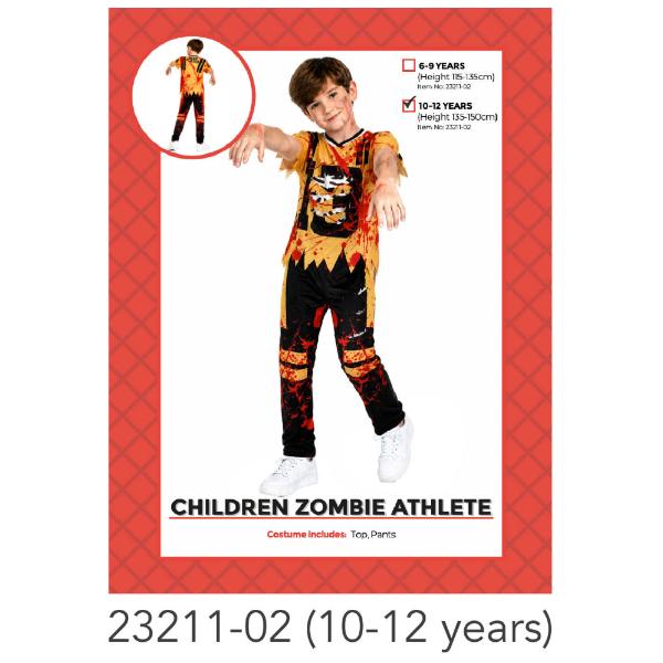 Children Zombie Athlete Costume - 10-12