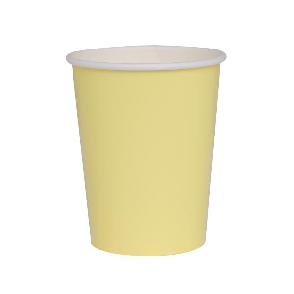 20 Pack Pastel Yellow Paper Cup - 260ml