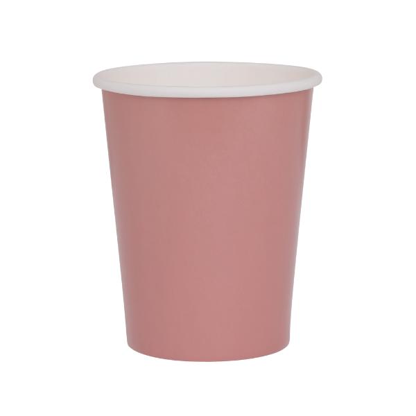 20 Pack Rose Pink Paper Cup - 260ml