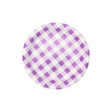 Load image into Gallery viewer, 20 Pack Light Purple Gingham Paper Plates - 17.5cm
