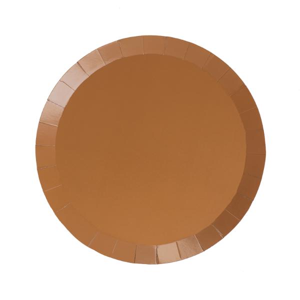 20 Pack Acorn Brown Round Snack Paper Plate - 17cm
